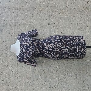 TAHARI silk leopard print dress